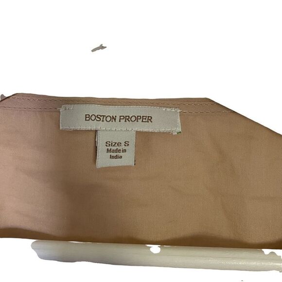 Boston Proper tan embroidered belted tunic short sleeve small - Picture 2 of 6